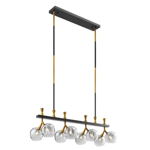 Sonder Rectangular Gold and Black Chandelier - Image 2